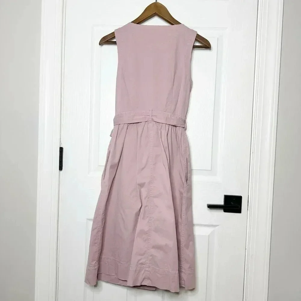 J. CREW Size 0 Garment Dyed Trench Coat Dress Lilac Purple Preppy - Picture 10 of 11